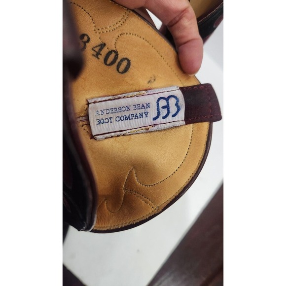 Anderson Bean 4170C Suede Cabernet Black Womens Western Boots Size 4 Made In USA - Picture 14 of 14